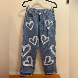 Fun heart denim jeans size medium
